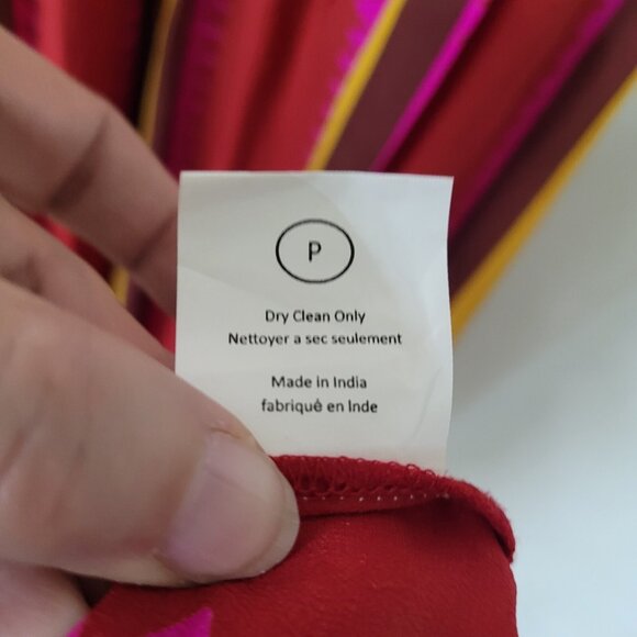 Anthropologie Anupamaa Tesni Striped Maxi Dress Womens XS‎ Pink Gold Purple Silk - Picture 5 of 13